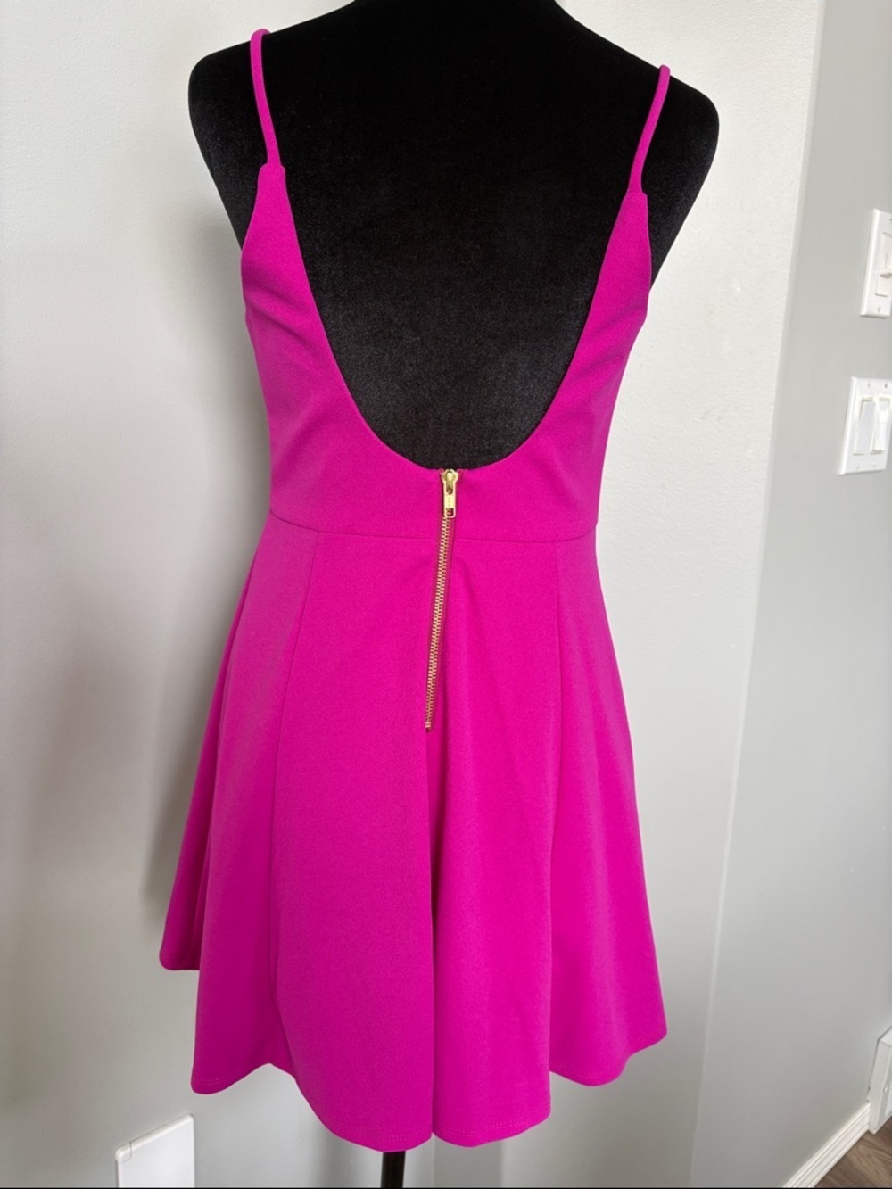 Jump Bright Pink Spaghetti Strap Skater Dress - Picture 4 of 5